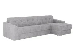Sofá|Vente-unique Sofá de canto convertível abertura rápida tecido ripas - 160 cm - 22 cm DARIELO Cinzento claro