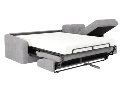 Sofá|Vente-unique Sofá de canto convertível abertura rápida tecido ripas - 160 cm - 22 cm DARIELO Cinzento claro