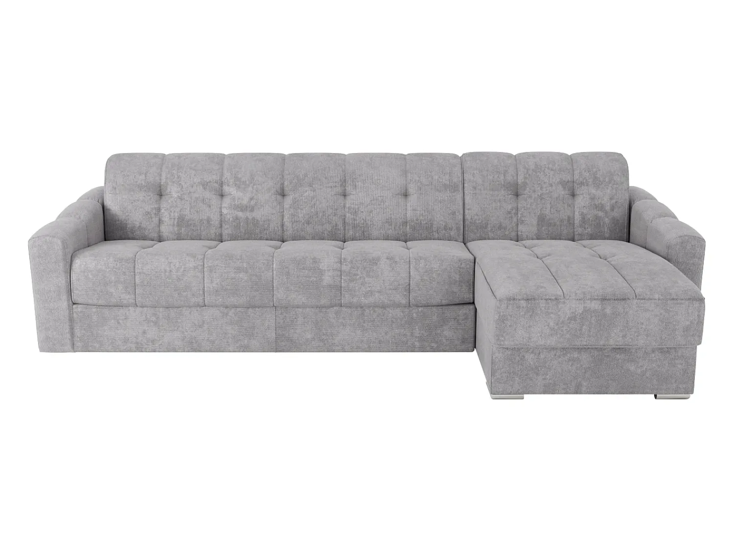Sofá|Vente-unique Sofá de canto convertível abertura rápida tecido ripas - 160 cm - 22 cm DARIELO Cinzento claro