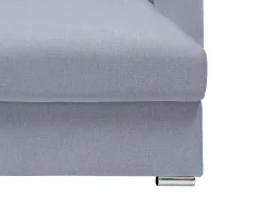 Clearance Vente-unique Sofá de canto convertível abertura rápida tecido cinzento ripas largas 140 cm - 22 cm - CALITO Cinzento claro / Cinzento