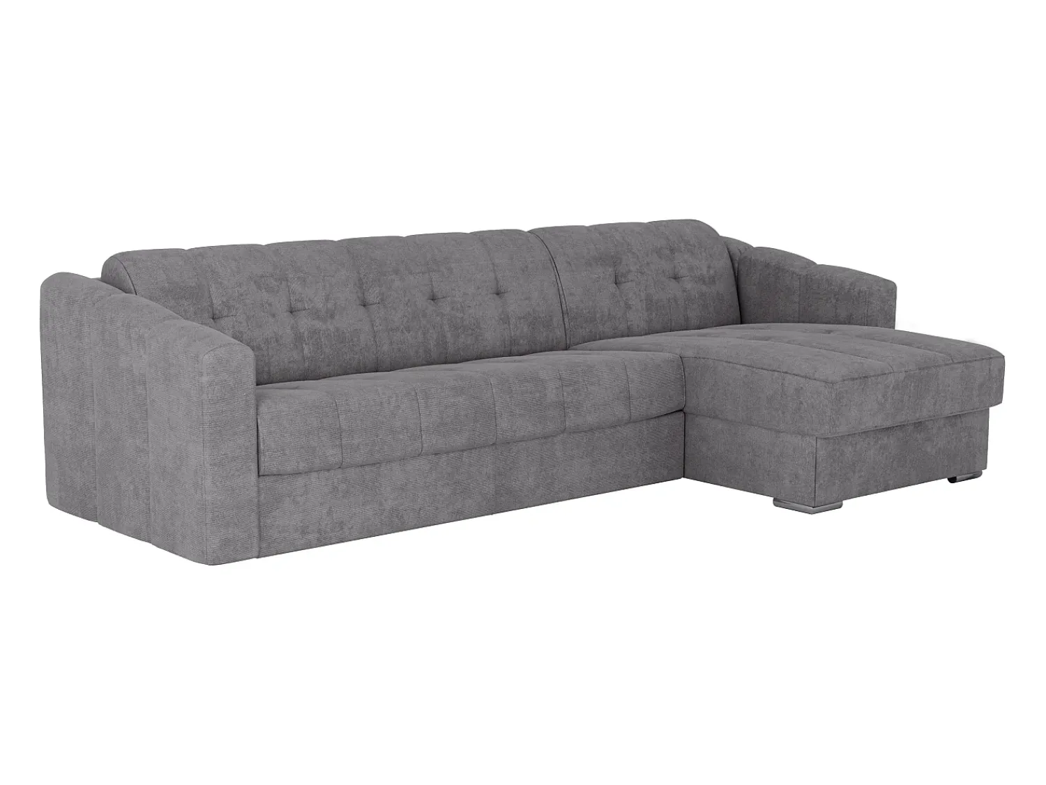 Sofá|Vente-unique Sofá de canto convertível abertura rápida tecido ripas largas - 160 cm - 14 cm DARIELO Cinzento