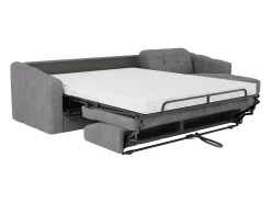Sofá|Vente-unique Sofá de canto convertível abertura rápida tecido ripas largas - 160 cm - 14 cm DARIELO Cinzento