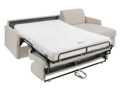 Vente-unique Sofá de canto convertível abertura rápida tecido , cama 140 cm e colchão 14 cm CALIFE^ Sofá