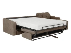 Sale Vente-unique Sofá de canto convertível abertura rápida tecido ripas largas - 160 cm - 22 cm DARIELO Taupe