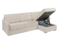 Vente-unique Sofá de canto convertível abertura rápida tecido , cama 160 cm e colchão 14 cm CALIFE^ Sofá