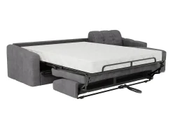 Sofá*Vente-unique Sofá de canto convertível abertura rápida tecido ripas largas - 160 cm - 22 cm DARIELO Cinzento