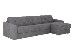 Sofá*Vente-unique Sofá de canto convertível abertura rápida tecido ripas largas - 160 cm - 22 cm DARIELO Cinzento