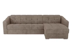 Sofá|Vente-unique Sofá de canto convertível abertura rápida tecido ripas largas - 140 cm - 18 cm DARIELO Taupe