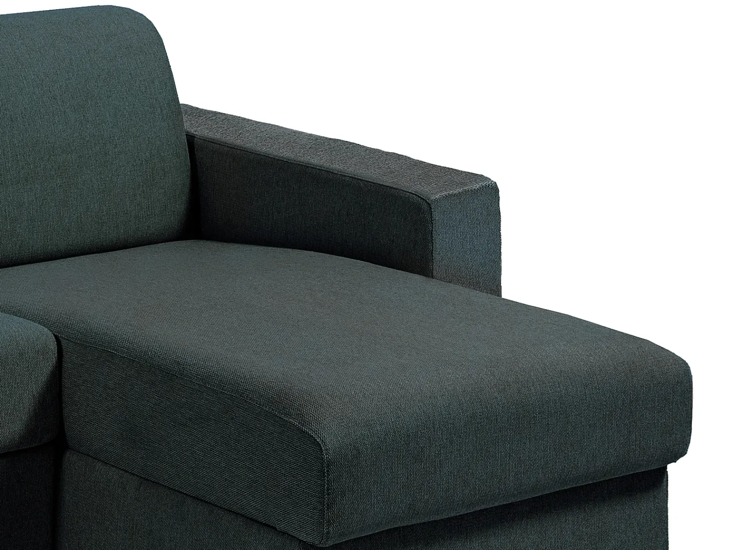 Sale Vente-unique Sofá de canto convertível abertura rápida tecido verde abeto ripas largas 140 cm - 14 cm - CALITO Verde pinho