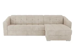 Sofá*Vente-unique Sofá de canto convertível abertura rápida tecido ripas largas - 160 cm - 18 cm DARIELO Bege