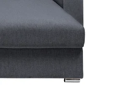 Best Vente-unique Sofá de canto convertível abertura rápida em tecido cinzento antracite - 140 cm - 22 cm - CALITO Cinza antracite / Cinzento