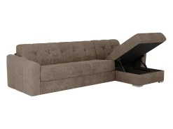 Sofá*Vente-unique Sofá de canto convertível et reversível abertura rápida em tecido - 160 cm - 22 cm DARIELO Taupe
