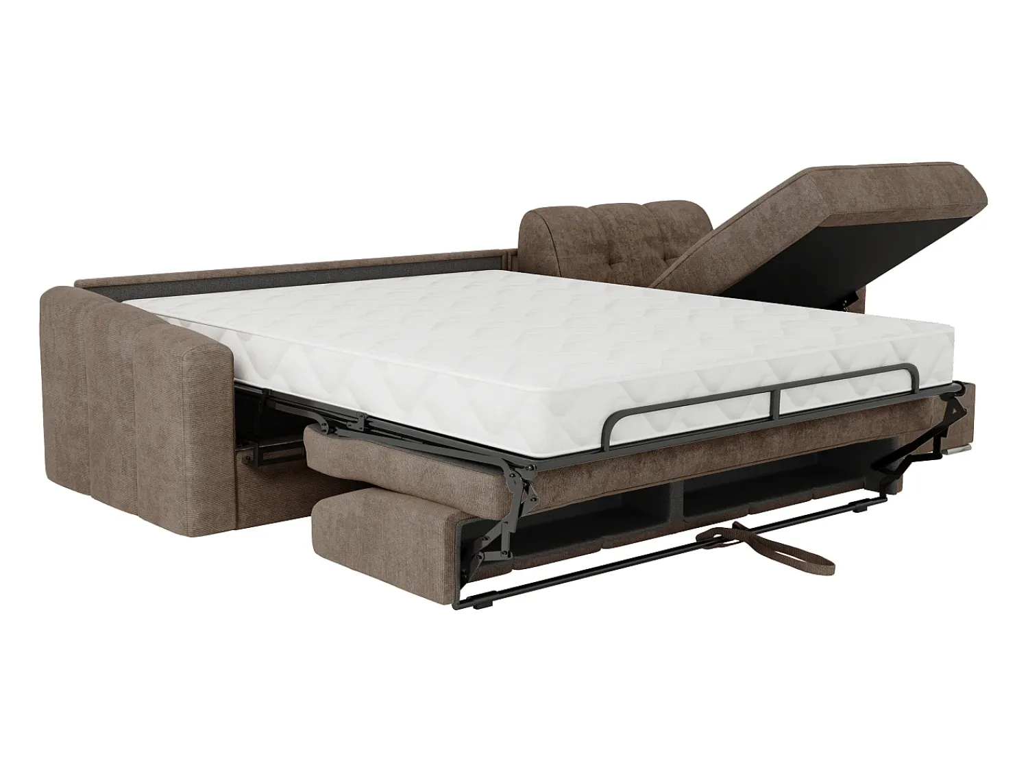 Sofá*Vente-unique Sofá de canto convertível et reversível abertura rápida em tecido - 160 cm - 22 cm DARIELO Taupe