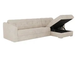 Vente-unique Sofá de canto convertível e reversível abertura rápida tecido colchão 22 cm DARIELO^ Sofá