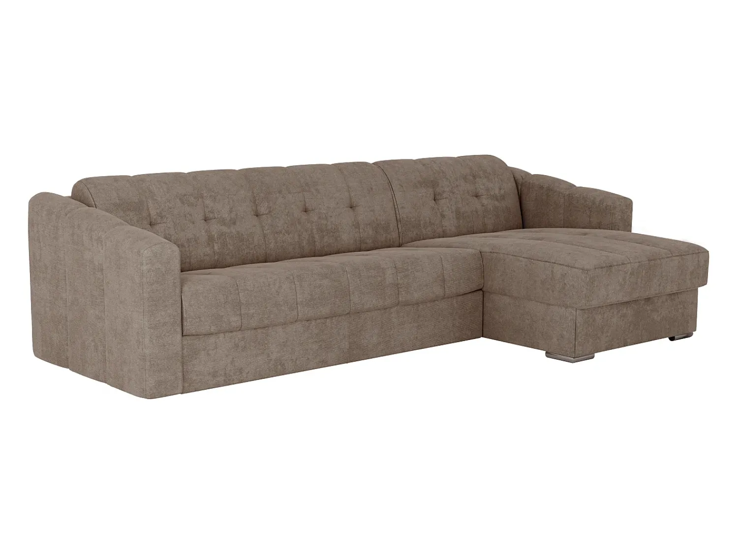 Sofá*Vente-unique Sofá de canto convertível et reversível abertura rápida em tecido - 160 cm - 18 cm DARIELO Taupe
