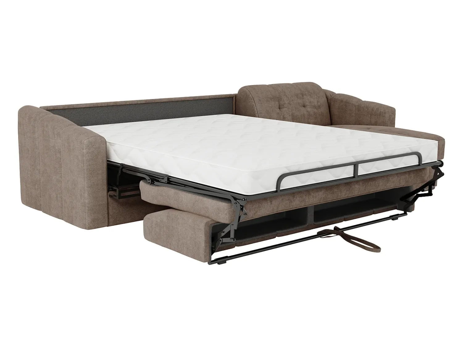 Sofá*Vente-unique Sofá de canto convertível et reversível abertura rápida em tecido - 160 cm - 18 cm DARIELO Taupe