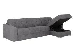 Sofá|Vente-unique Sofá de canto convertível et reversível abertura rápida em tecido - 140 cm - 22 cm DARIELO Cinzento