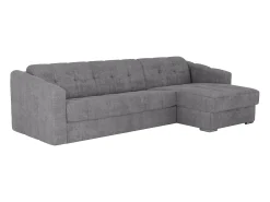 Sofá|Vente-unique Sofá de canto convertível et reversível abertura rápida em tecido - 160 cm - 14 cm DARIELO Cinzento