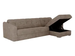 Sofá*Vente-unique Sofá de canto convertível et reversível abertura rápida em tecido - 160 cm - 14 cm DARIELO Taupe