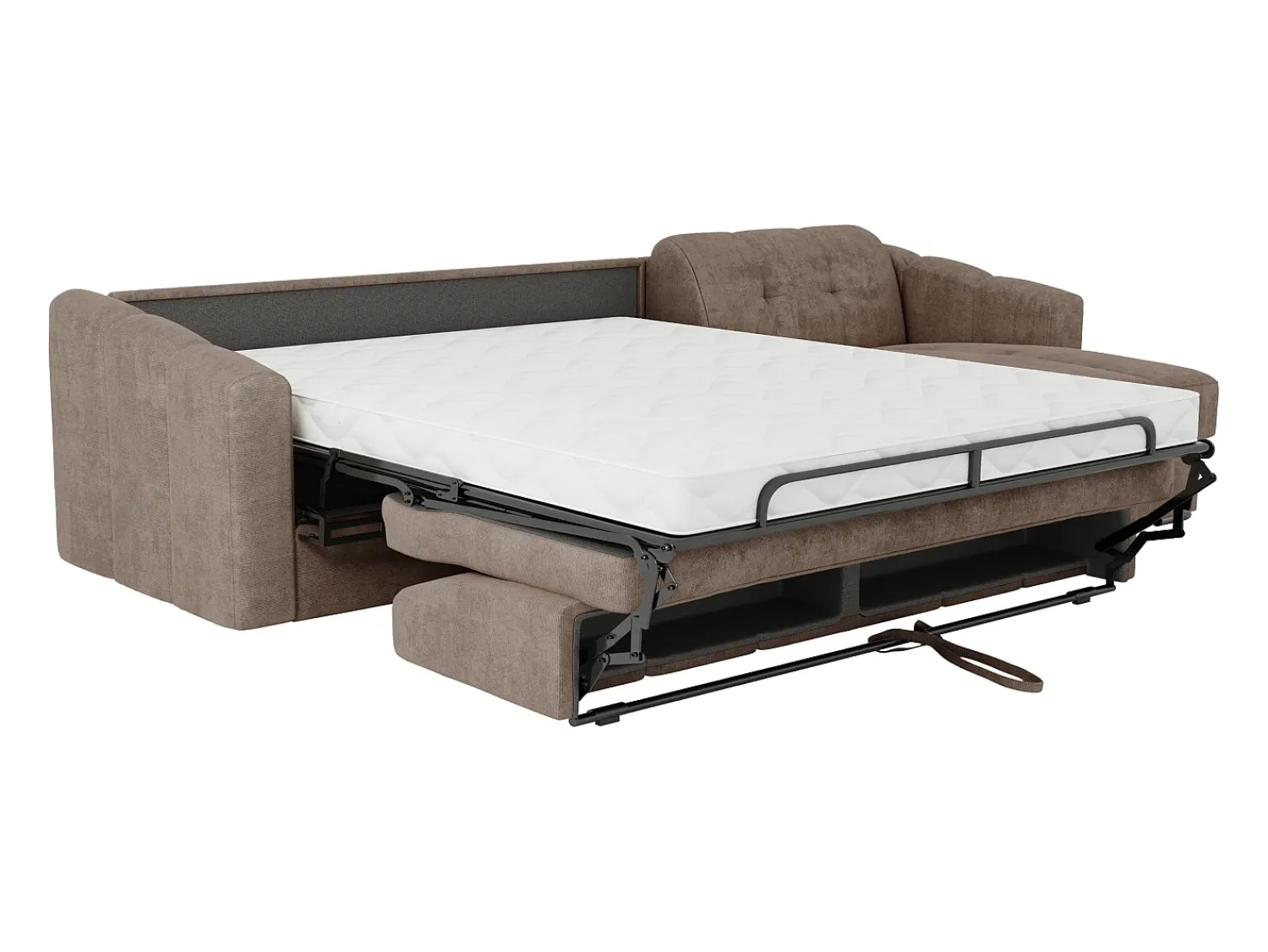 Sofá*Vente-unique Sofá de canto convertível et reversível abertura rápida em tecido - 160 cm - 14 cm DARIELO Taupe
