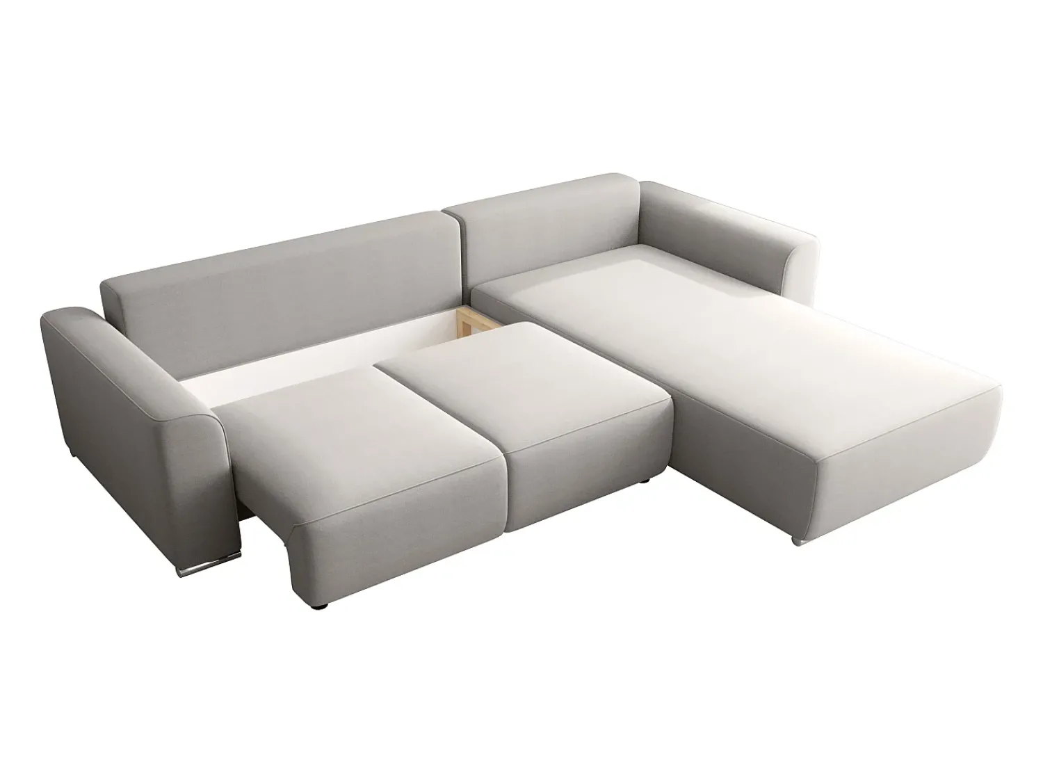 Clearance Vente-unique Sofá de canto convertível e reversível tecido cinza-claro MELTANA Cinzento claro
