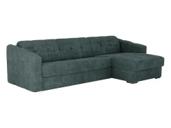 Sofá*Vente-unique Sofá de canto convertível reversível abertura rápida tecido azul pato - 140 cm - 18 cm DARIELO Azul esverdeado