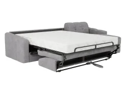 Sofá*Vente-unique Sofá de canto convertível reversível abertura rápida tecido - 140 cm - 22 cm DARIELO Cinzento claro