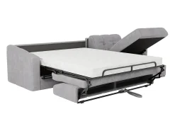 Clearance Vente-unique Sofá de canto convertível reversível abertura rápida tecido - 160 cm - 14 cm DARIELO Cinzento claro