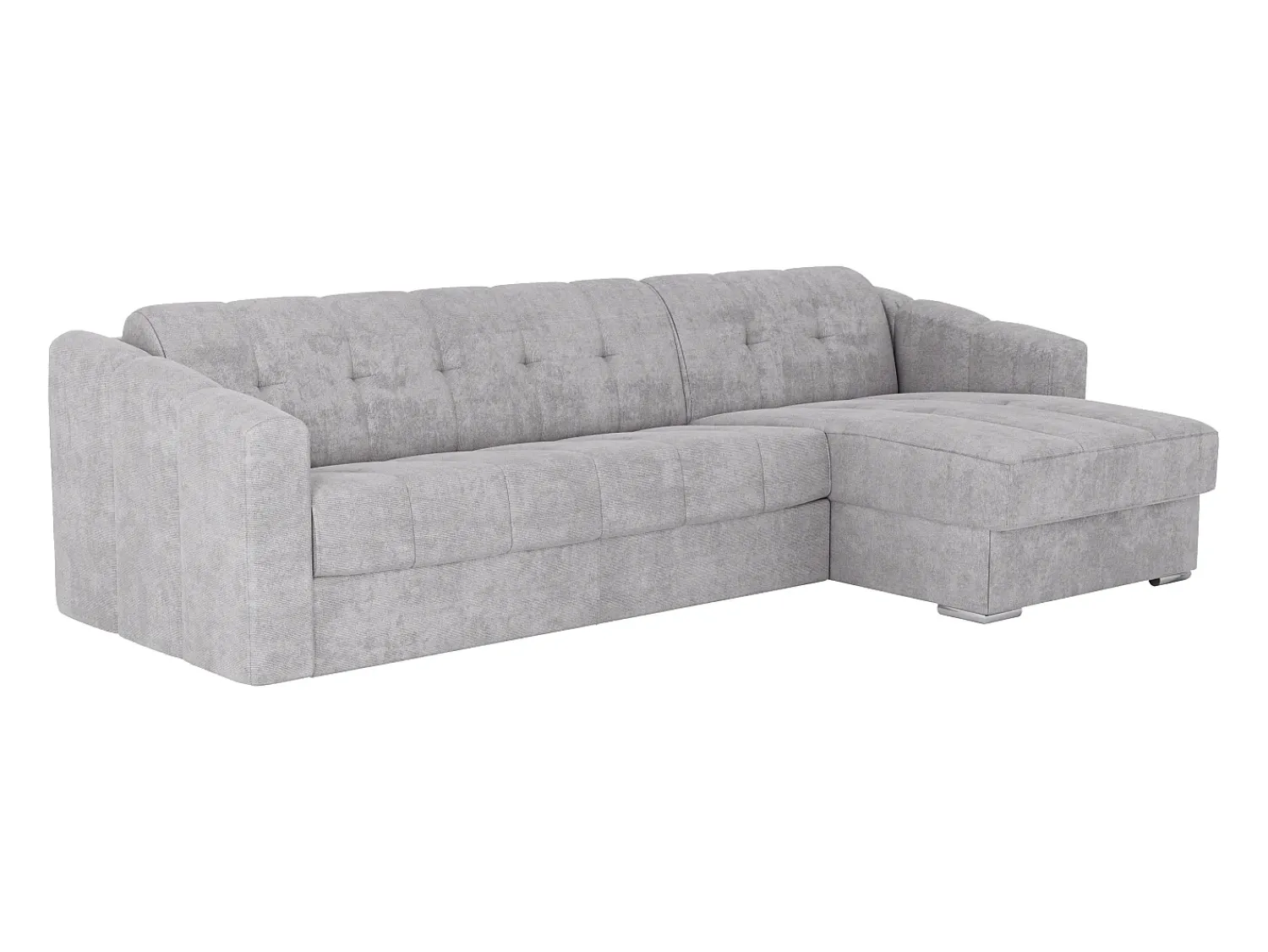 Sofá|Vente-unique Sofá de canto convertível reversível abertura rápida tecido - 160 cm - 18 cm DARIELO Cinzento claro