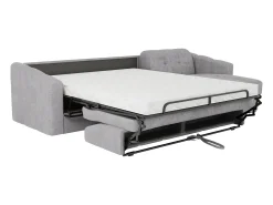 Sofá|Vente-unique Sofá de canto convertível reversível abertura rápida tecido - 140 cm - 14 cm DARIELO Cinzento claro