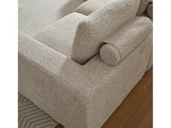 Sofá*Hauss Spole Sofá de canto de 3 lugares com chaise longue e 3 almofadas - Tecido chenille Bege