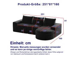 Hauss Spole Sofá de canto de 3 lugares com chaise longue e 3 almofadas - Tecido chenille^ Sofá