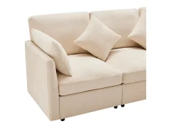 New ModernLuxe Sofá de canto de 3 lugares - com apoio para pés modular - chenille - Bege