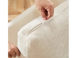 New ModernLuxe Sofá de canto de 3 lugares - com apoio para pés modular - chenille - Bege