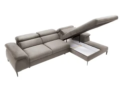 Sale Vente-unique Sofá de canto direito convertível veludo design SEPINA de Pascal Morabito Taupe