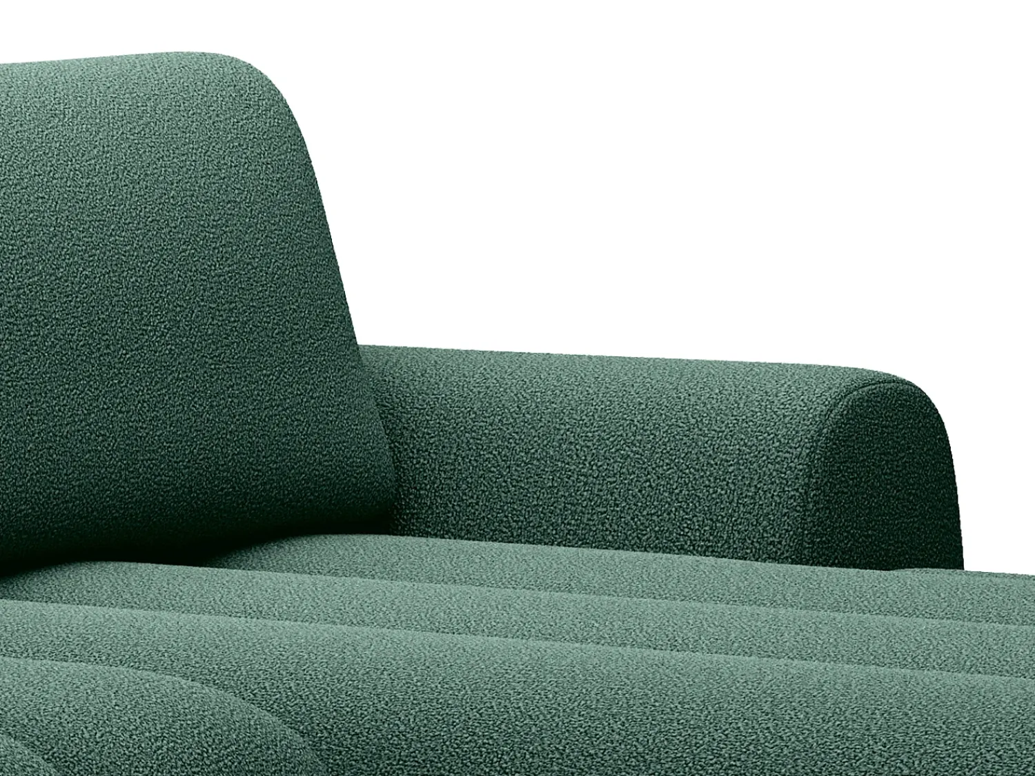 Sofá*Vente-unique Sofá de canto direito conversível em tecido verde pinheiro para 4 pessoas FRIDORA Verde pinho