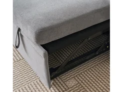 Hauss Spole Sofá de canto em forma de U com 3 lugares e espaço para arrumação - Sofá-cama em tecido chenille - Cinza^ Sofá