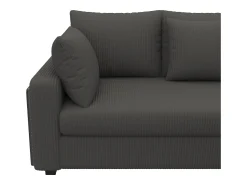 Sofá*ModernLuxe Sofá de canto em L - 4 lugares - con iluminação LED - porta de carregamento USB - veludo canelado - cinza Cinzento