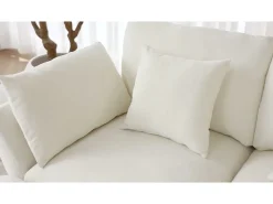 Sofá*ModernLuxe Sofá de canto em U ou L - 4 lugares - con 2 pufs - apoio de braços ajustáveis - con 4 almofadas + 2 apoios de cabeça - cinza Cinzento