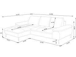 Sofá|Vente-unique Sofá de canto esquerdo convertível em tecido texturizado ARCHIBALD Bege