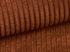 Outlet Vente-unique Sofá de canto esquerdo convertível em veludo canelado AMELIA Terracota