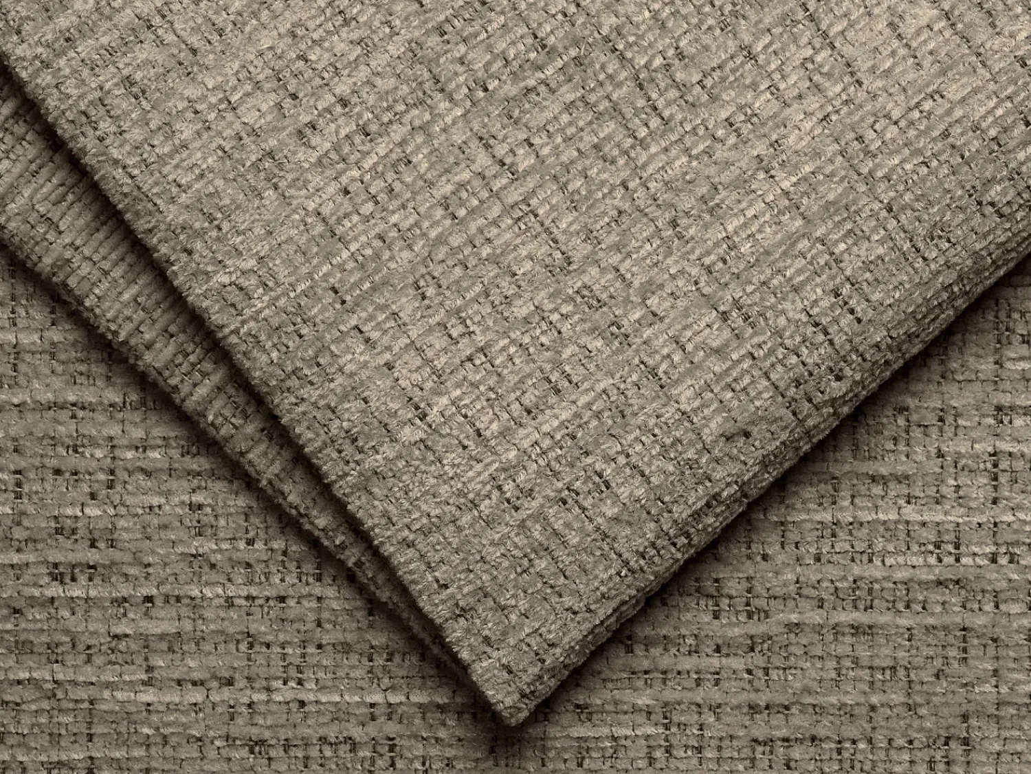 Sofá*Vente-unique Sofá de canto esquerdo convertível deslizante em tecido chenille cor de tartufo MONELIA Taupe