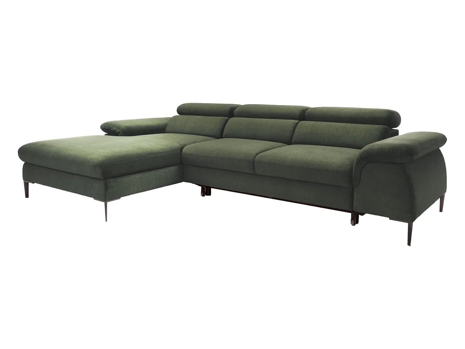 Clearance Vente-unique Sofá de canto esquerdo convertível veludo design SEPINA de Pascal Morabito Verde