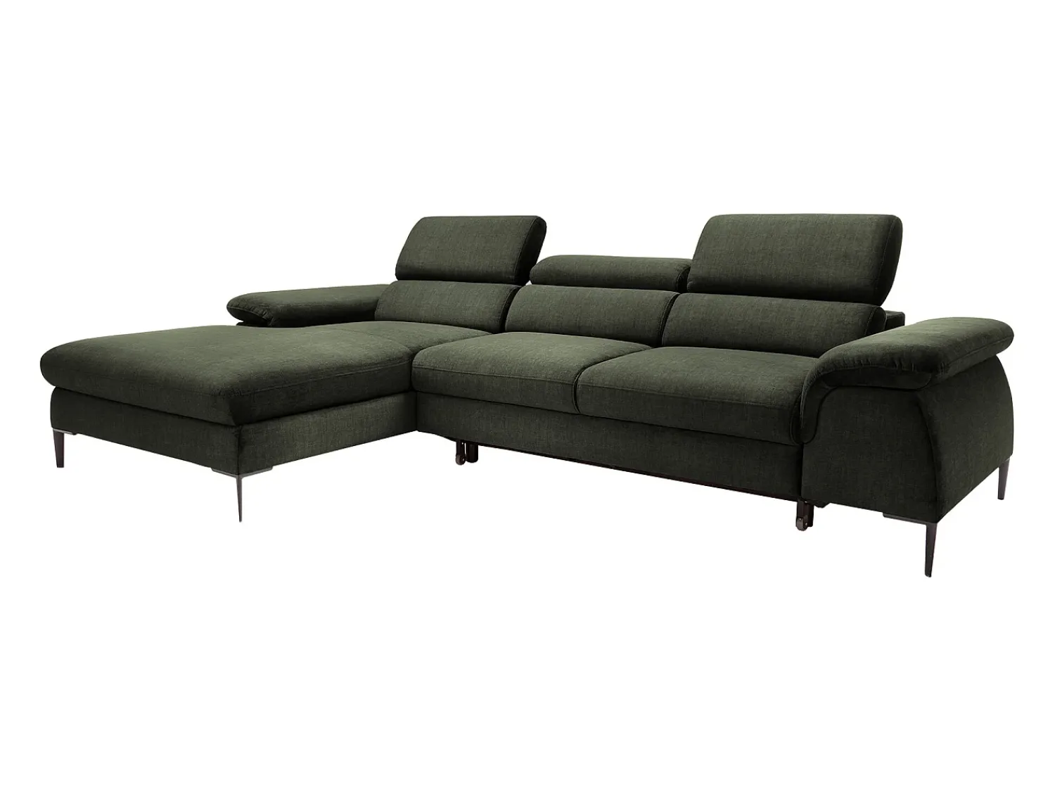 Clearance Vente-unique Sofá de canto esquerdo convertível veludo design SEPINA de Pascal Morabito Verde