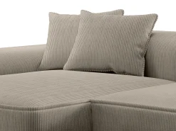 Discount Vente-unique Sofá de canto esquerdo em veludo canelado ERYNEL Taupe
