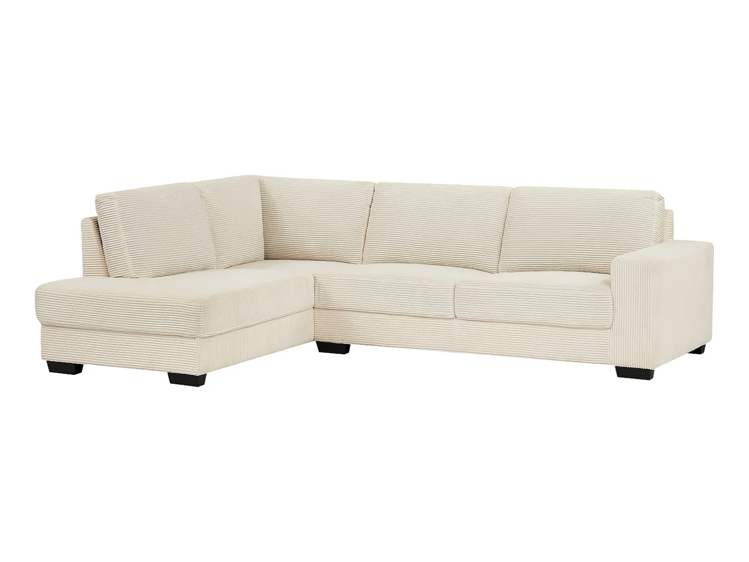Vente-unique Sofá de canto esquerdo em veludo canelado MESETA^ Sofá