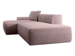 Online Vente-unique Sofá de canto esquerdo em veludo canelado roxo ERYNEL Malva