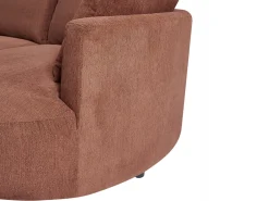Hot Vente-unique Sofá de canto esquerdo em veludo texturizado cor LOUSADO Terracota