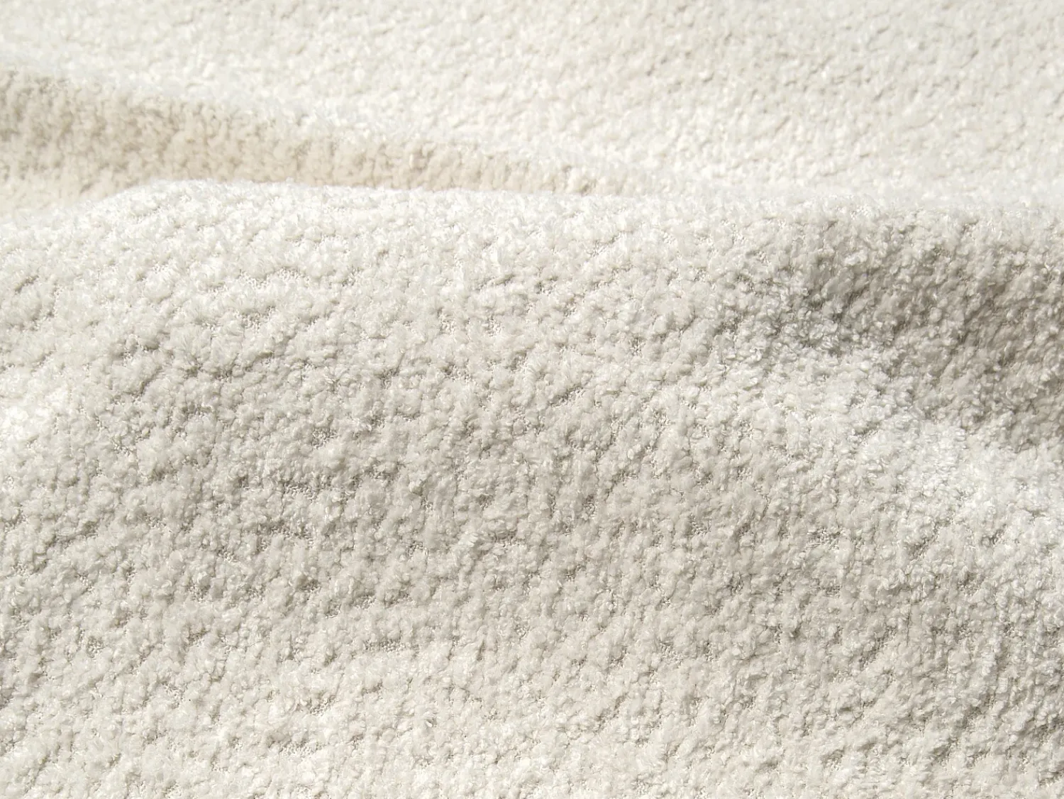 Clearance Vente-unique Sofá de canto esquerdo tecido bouclé branco BLIMORO Marfim