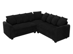 Sofá| Sofá de canto modular com almofadas de encosto Preto